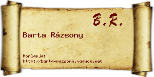 Barta Rázsony névjegykártya